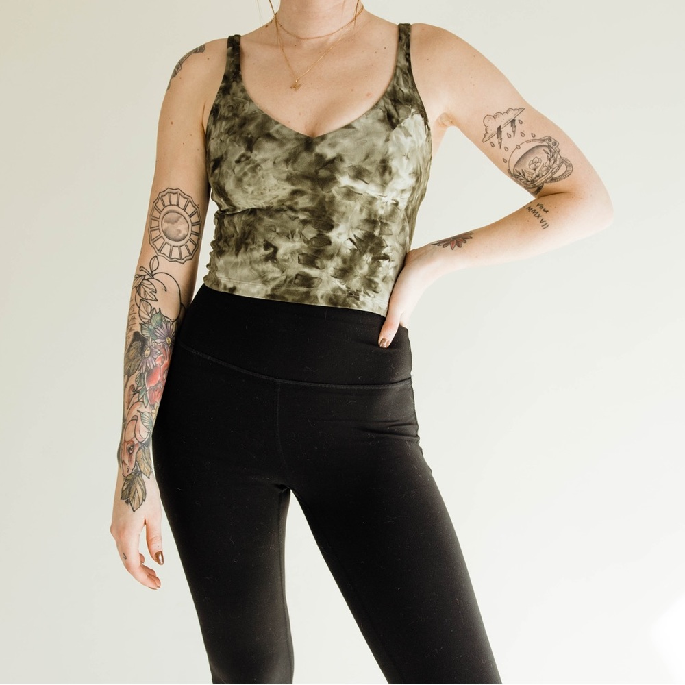 lululemon light sage army green diamond dye align tank